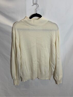 dressbarn Ivory Turtleneck Knit Sweater